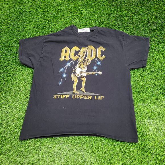 ACDC Shirt Womens XL 23x26 Stiff-Upper-Lip Black - Picture 1 of 12